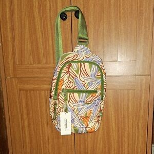 Vera Bradley Leafy Pattern Backpack with Green Accents